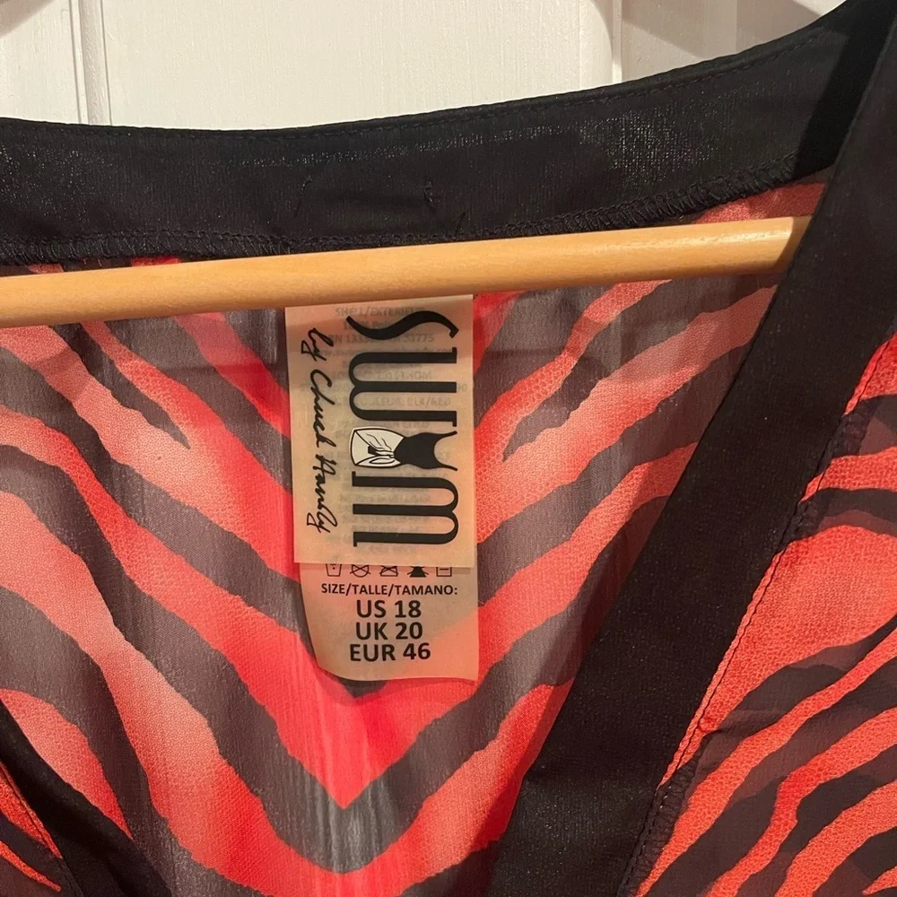 Swim by Chuck Handy Women’s Cover Up Zebra Patterned 18 - Picture 3 of 4